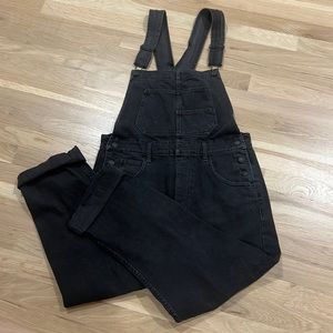 Free People black denim overalls sz S